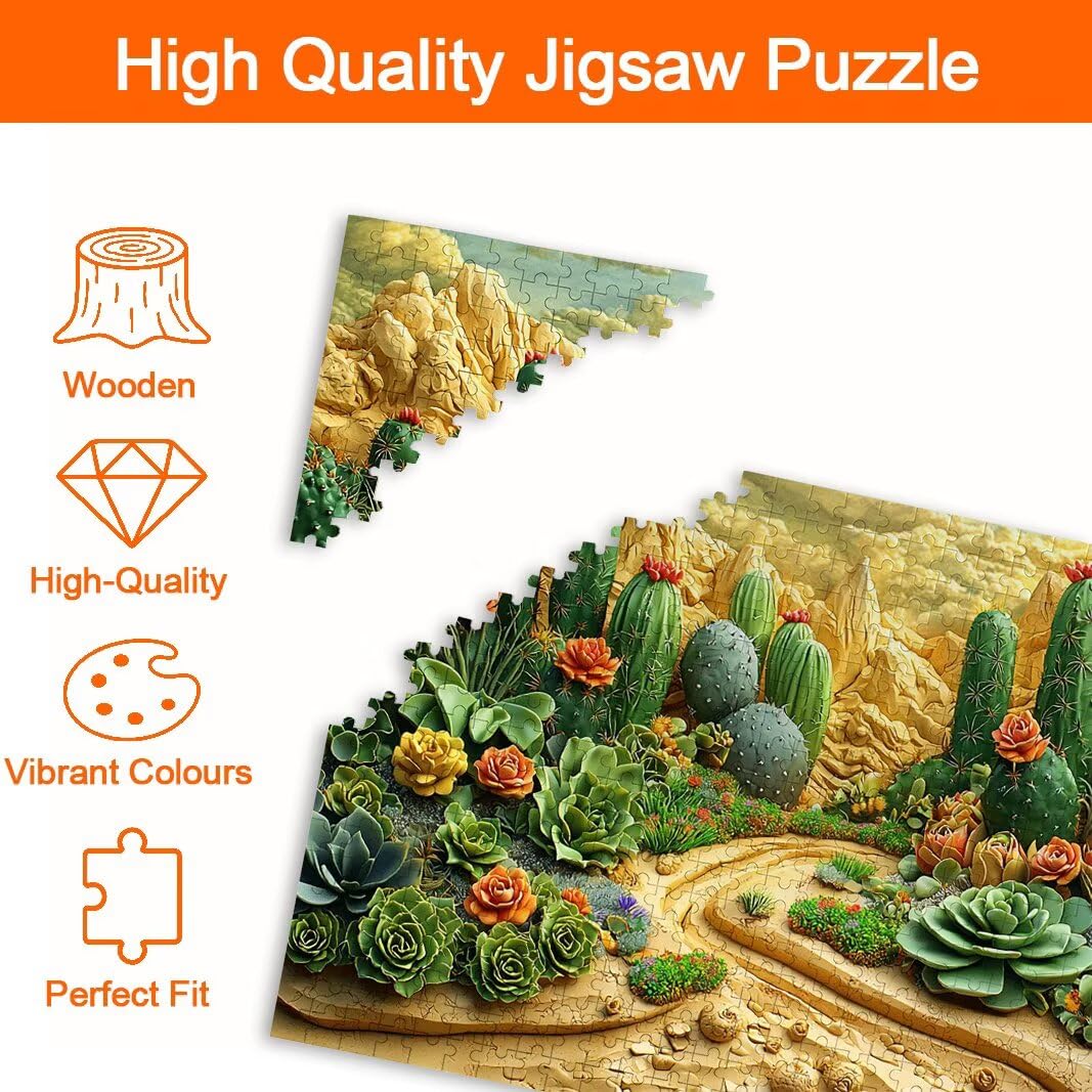 Puzzle Cactus, Puzzle 1000 Piezas, Rompecabezas, Regalo Mujer, Decor -8122