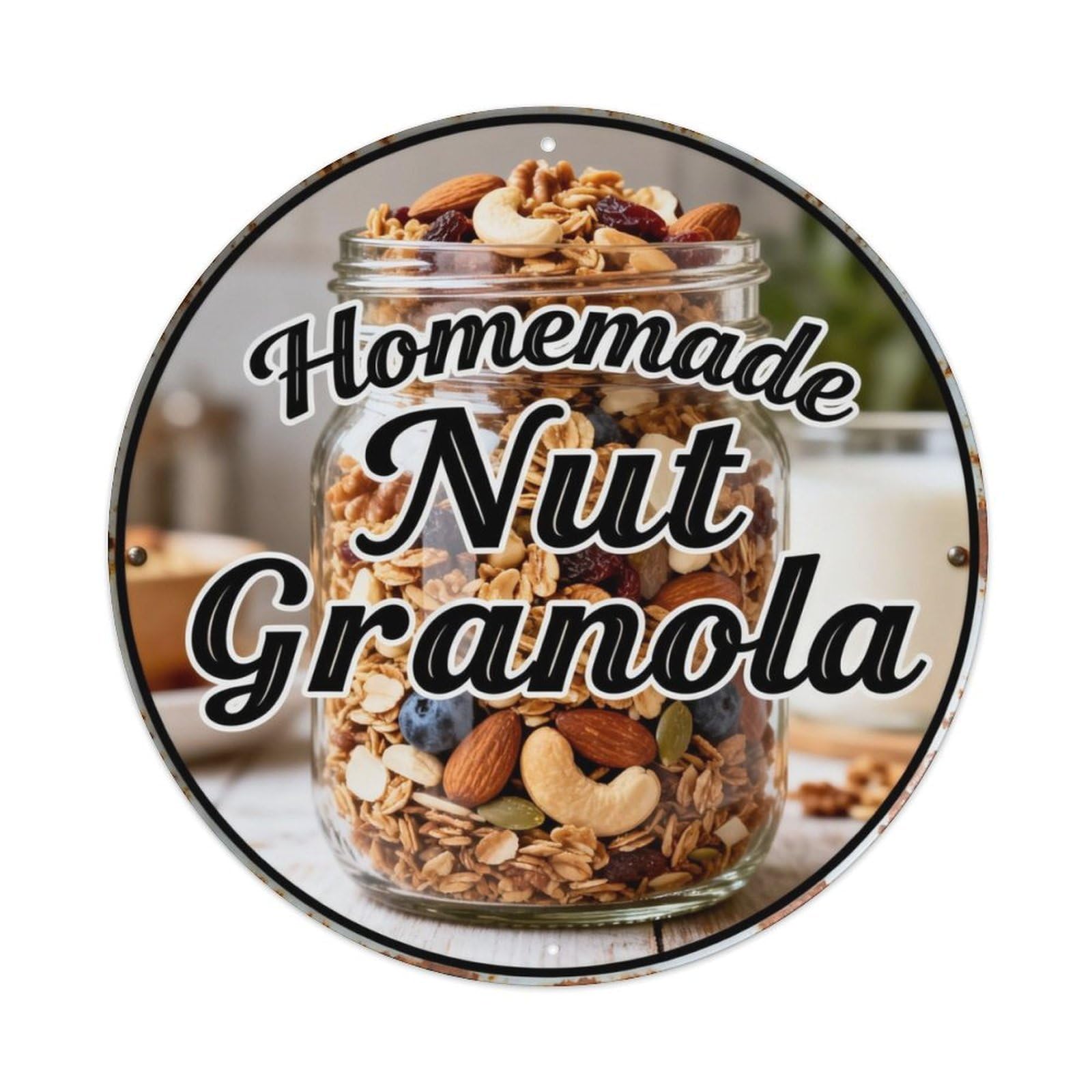 Homemade Nut Granola Metal Tin Sign Plaque