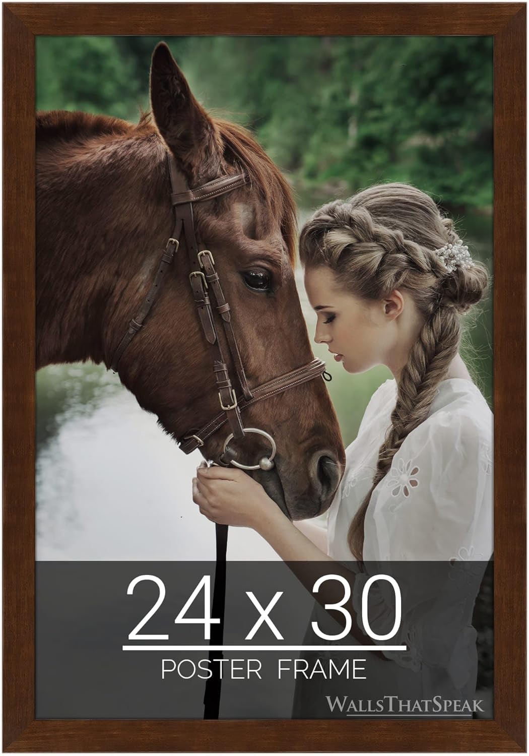 wallsthatspeak 24x30 Mocha Walnut Picture Frame for Puzzles Posters Photos or Artwork