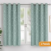 Vista 12 de BGment Room Darkening Curtains 95 Inches Long, Grommet Thermal Insulated Blackout Curtains with Wave Line and Dots Printed for Bedroom, 2 Panels