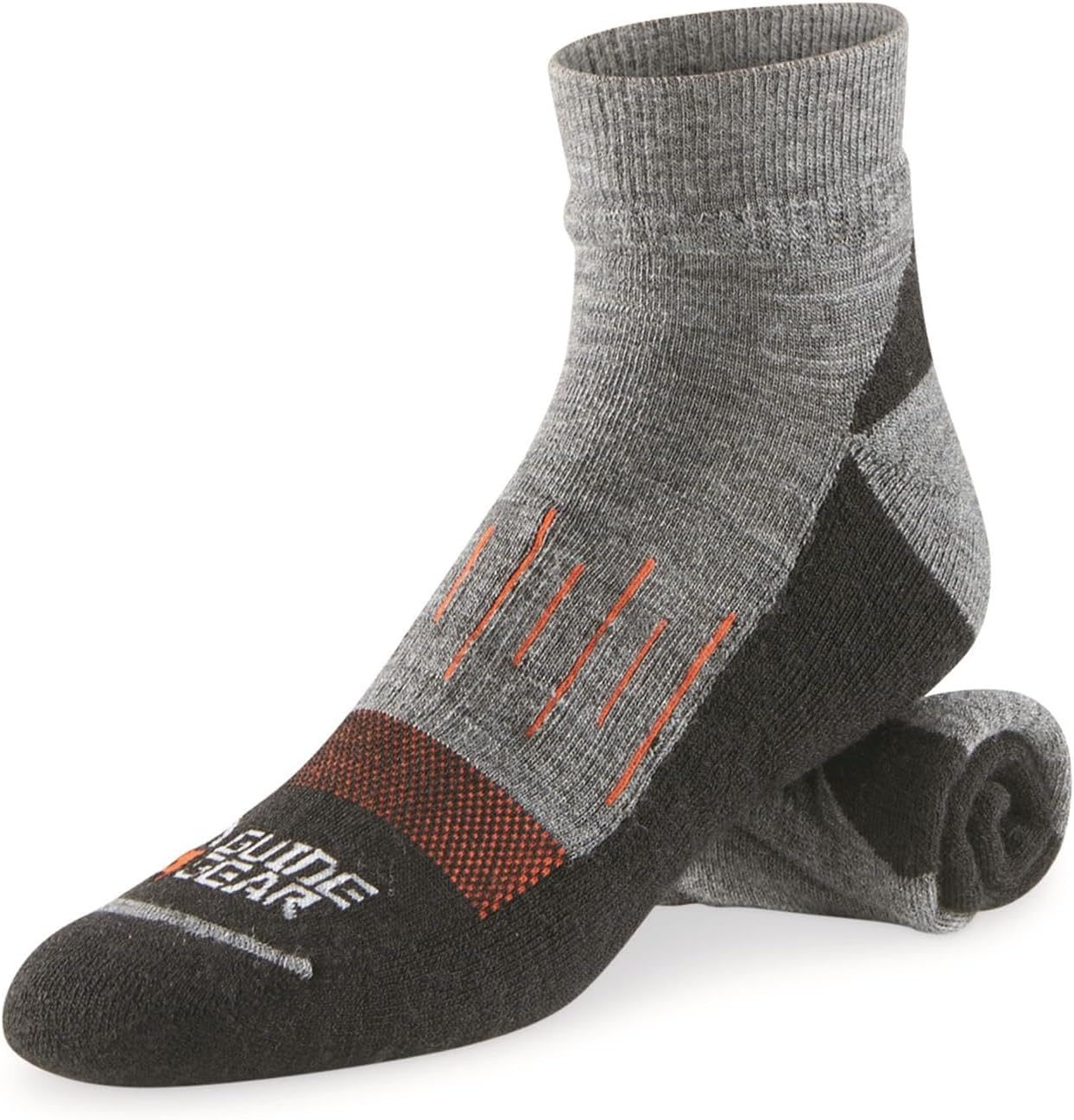 Guide Gear Men's Merino Wool Blend Midweight Quarter Crew Socks, 3 Pairs
