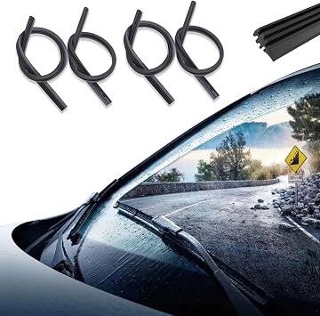 4PCS Wiper Blade Refill, 28 inch DIY Adjustable Universal Replacement Wiper Blade Refill Replacement for Front and Rear Windshield Wiper Baldes Rubber Strip for Most Car