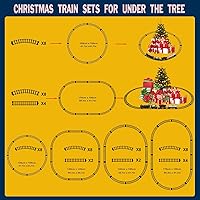 Vista 4 de Juego de tren eléctrico con control remoto de Navidad, locomotora de vapor, vagón de carga y pistas, juguetes de tren recargables para niños con 3