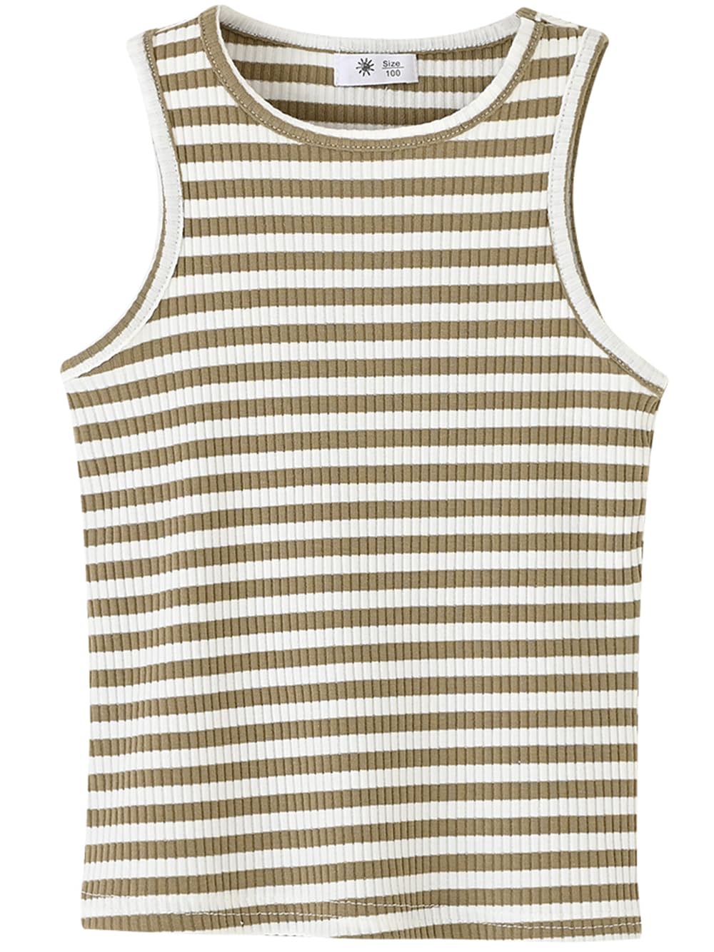 BINIDUCKLING Toddler Tank Top Girls Summer Cute Striped Sleeveless Top 24 Months-8 Years