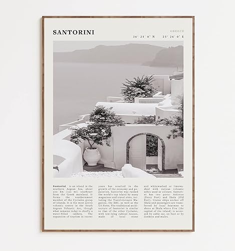 Impresión de viaje de Grecia #07, póster de viaje de Santorini, arte de pared minimalista de Grecia, arte de pared de Grecia, decoración de viaje,