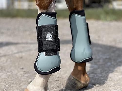 Miniatura 10 de Juego de 4 botas de tendón de caballo con frente abiertoFetlock para caballo