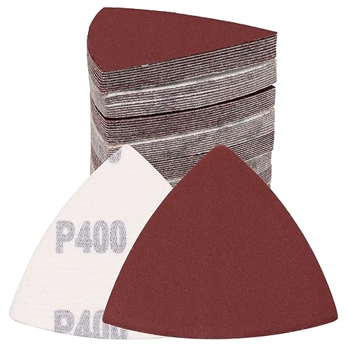Miniatura 7 de 120 almohadillas de lijado triangulares, papel de lija de 400 granos con detalle de lija de gancho y bucle, papel de lija triangular de 3-18