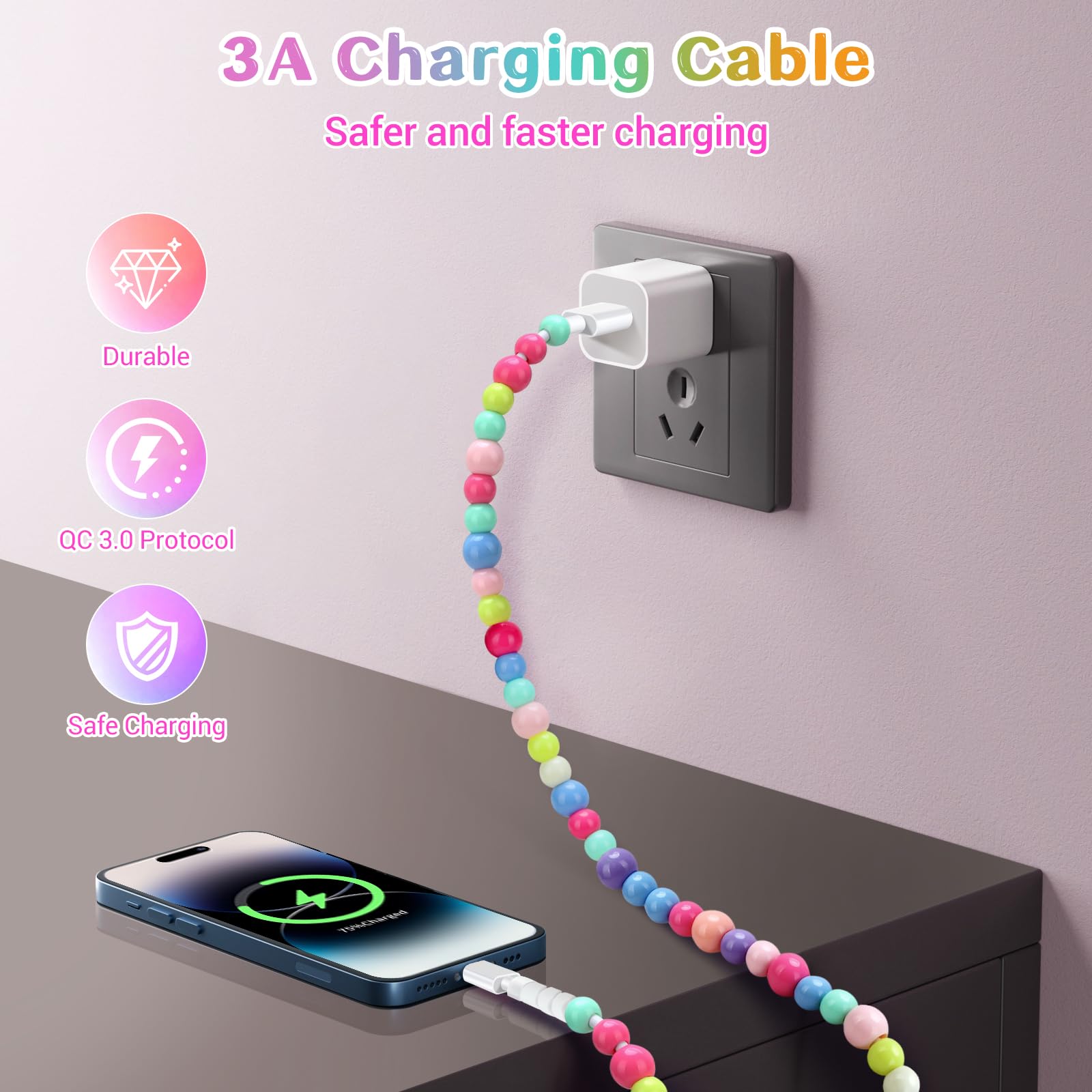 Aolcev 3.3FT for iPhone Charging Cable [MFi Certified] Durable