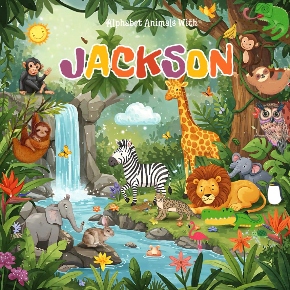 Alphabet Animals with Jackson: A Unique Custom story Book for Jackson with Alphabets Featuring Jackson's Name in Fun Animal Adventures and Engaging ... Jackson's name and custom Jackson name gift
