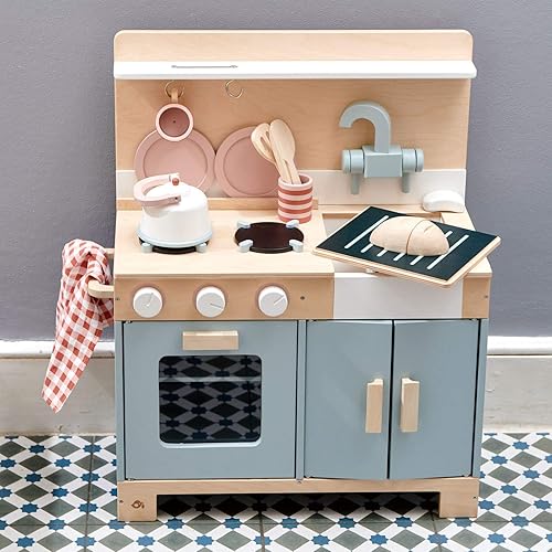 Miniatura 4 de Tender Leaf Toys - Cocina casera Mini Chef - Cocina de madera totalmente equipada con accesorios para cocinar simulación - Desarrolla habilidades