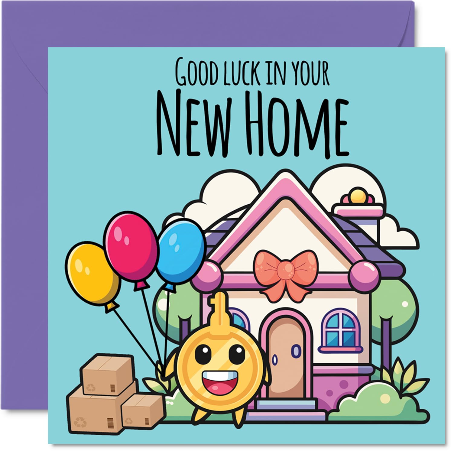 Happy New Home Card - Congrats Moving House, Congratulations Housewarming New House Cards, 145mm Welcome Warming Greeting Cards for Family Friends