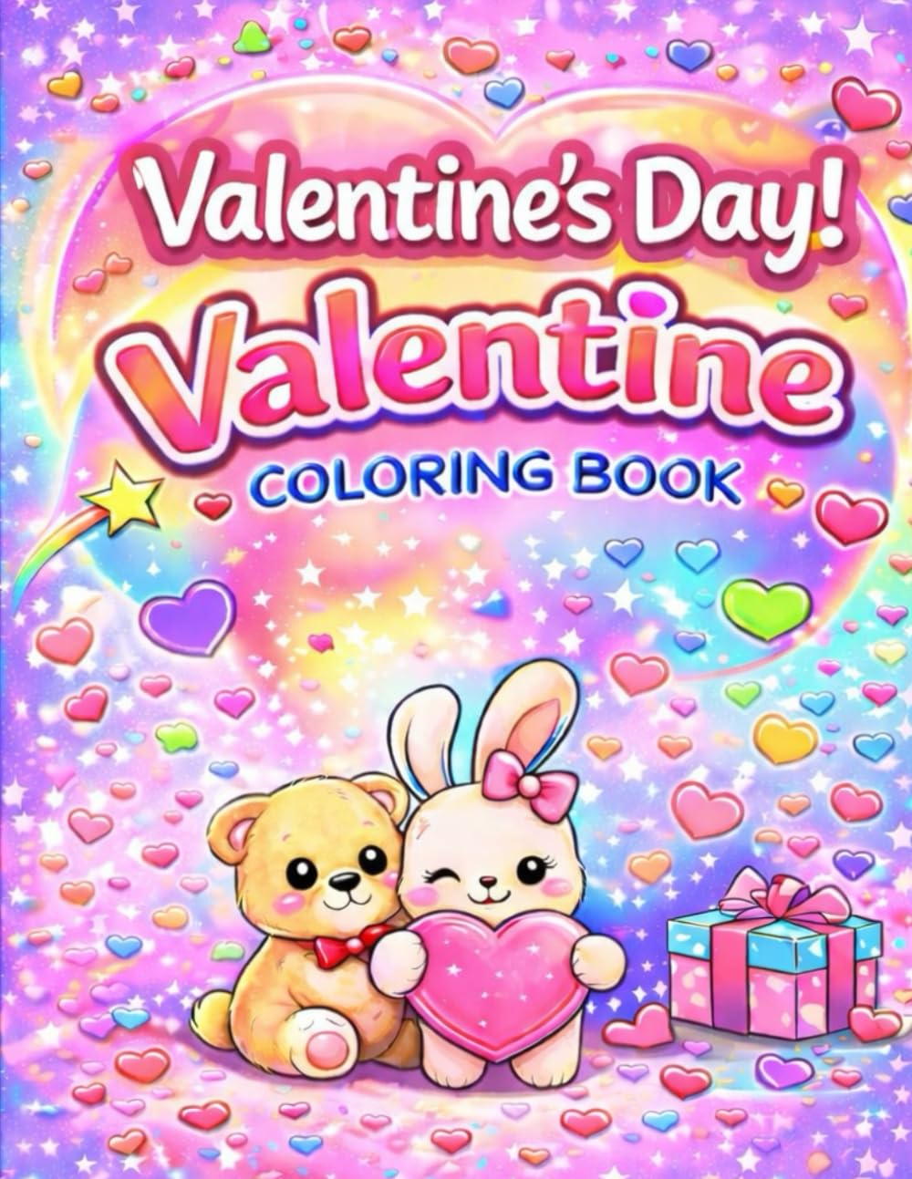 Valentine's Day coloring book for kids: A Sweet, Easy, Fun and Adorable Valentine Coloring Pages with Hearts, Animals and Loving Designs for Toddlers and Preschoolers Age 3-5