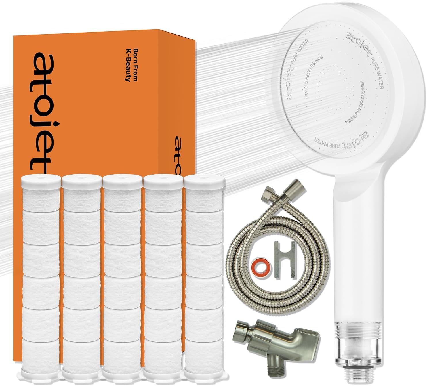 Premium Filter Shower Rooted in Korea's Luxury Beauty Culture – Pure Carbon Filters for Softer Skin & Smoother Hair | Carbon Composite Filter l 6 Month Advanced Filtration Set (JNE300W-SET-6MO)