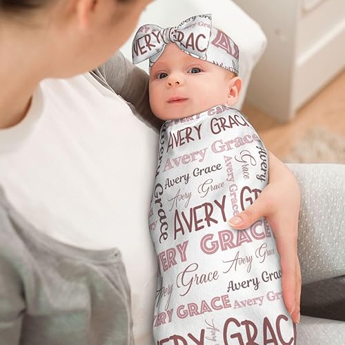 Miniatura 6 de Mantas de bebé personalizadas para niñas y niños, regalos para bebés, artículos personalizados para bebés (arte de palabras)