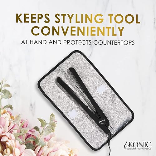 Miniatura 3 de iKonic Supernova - Plancha de cerámica de turmalina para el cabello y bolsa de viaje resistente al calor, plancha plana infrarroja, placas flotantes