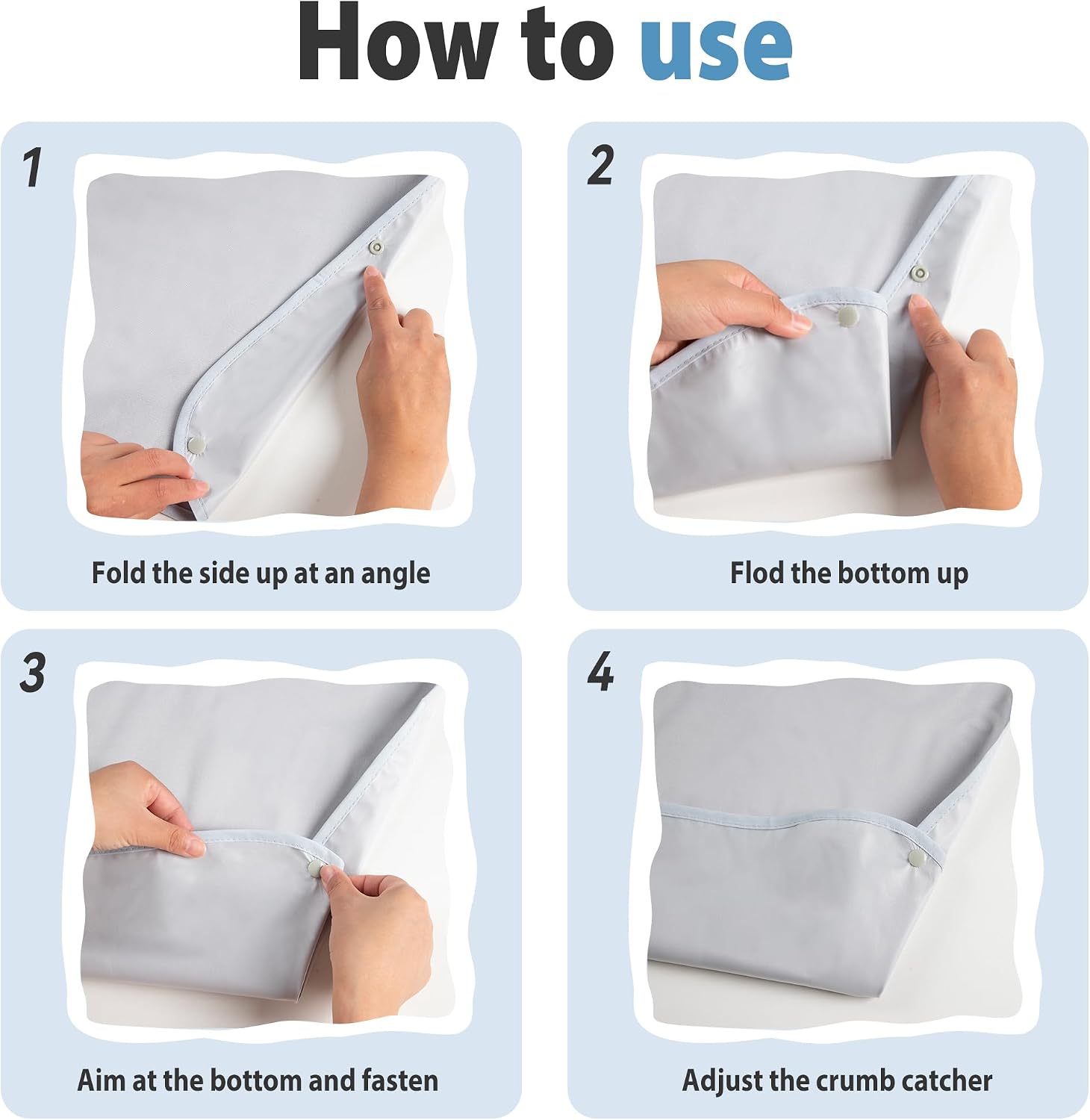 Leekalos 3 Pack Adult Bibs, Reusable Waterproof Washable Dining Clothing Protector with Crumb Catcher