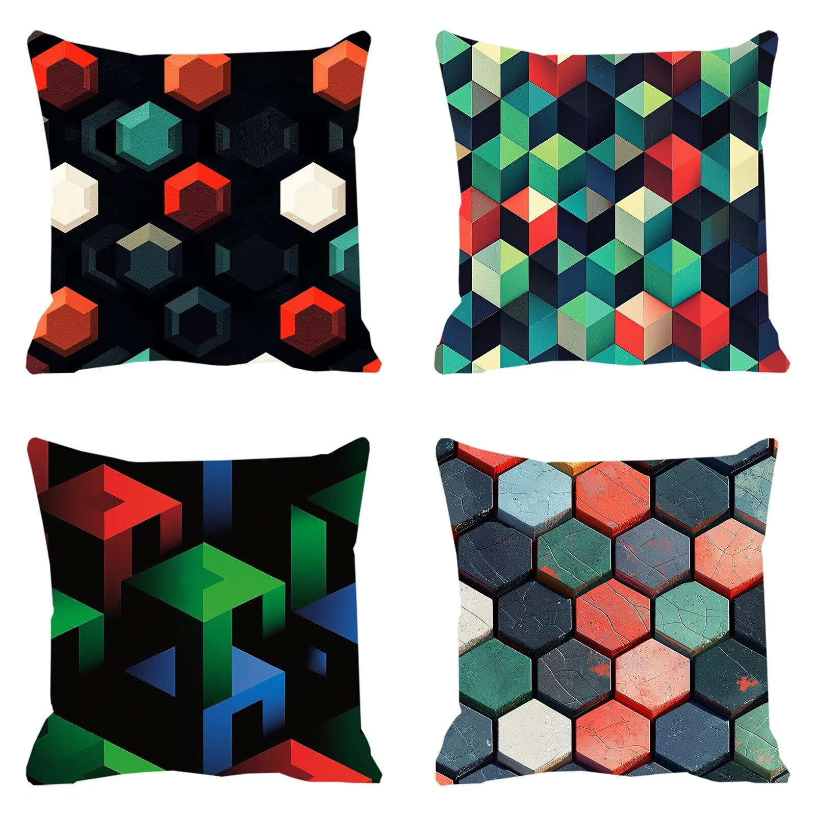 Kissenbezug 55x55 4er Set Samt Kissenhülle Dekorative Sofakissen Quadratische Dekokissen Zierkissenbezug Farbe Kissenbezüge mit Verstecktem Reißverschluss für Wohnzimmer Sofa Einfach 1 F0P-303