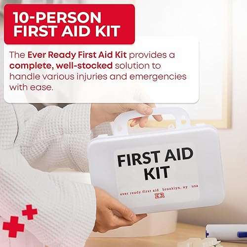 Miniatura 2 de Kit de primeros auxilios para 10 personas  Cumple con OSHA y ANSI Clase A, kit de emergencia totalmente abastecido para el hogar, la oficina o el