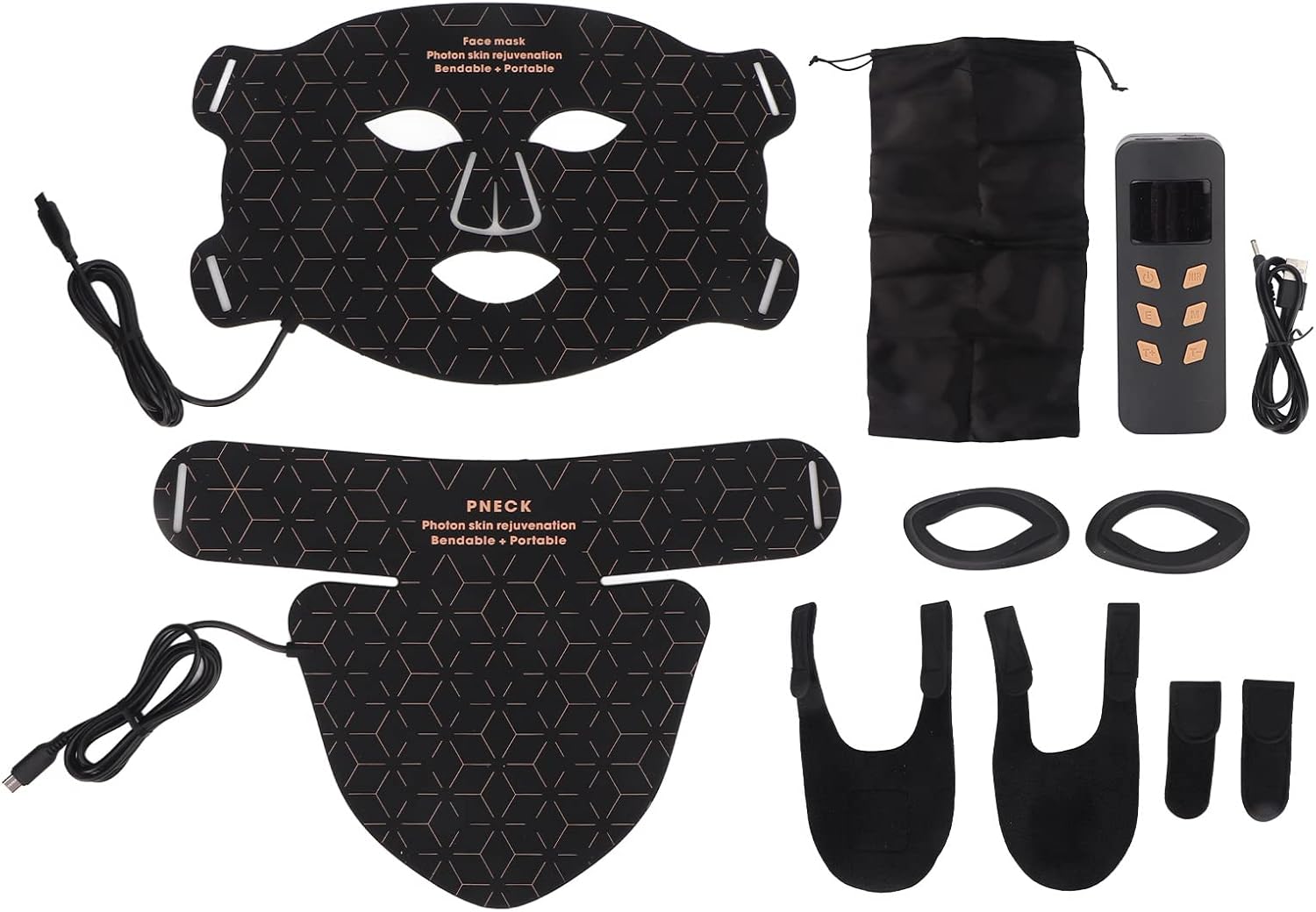 Plplaaobo Led Light Face Device with Neck Scarf,Silicone Lightweight