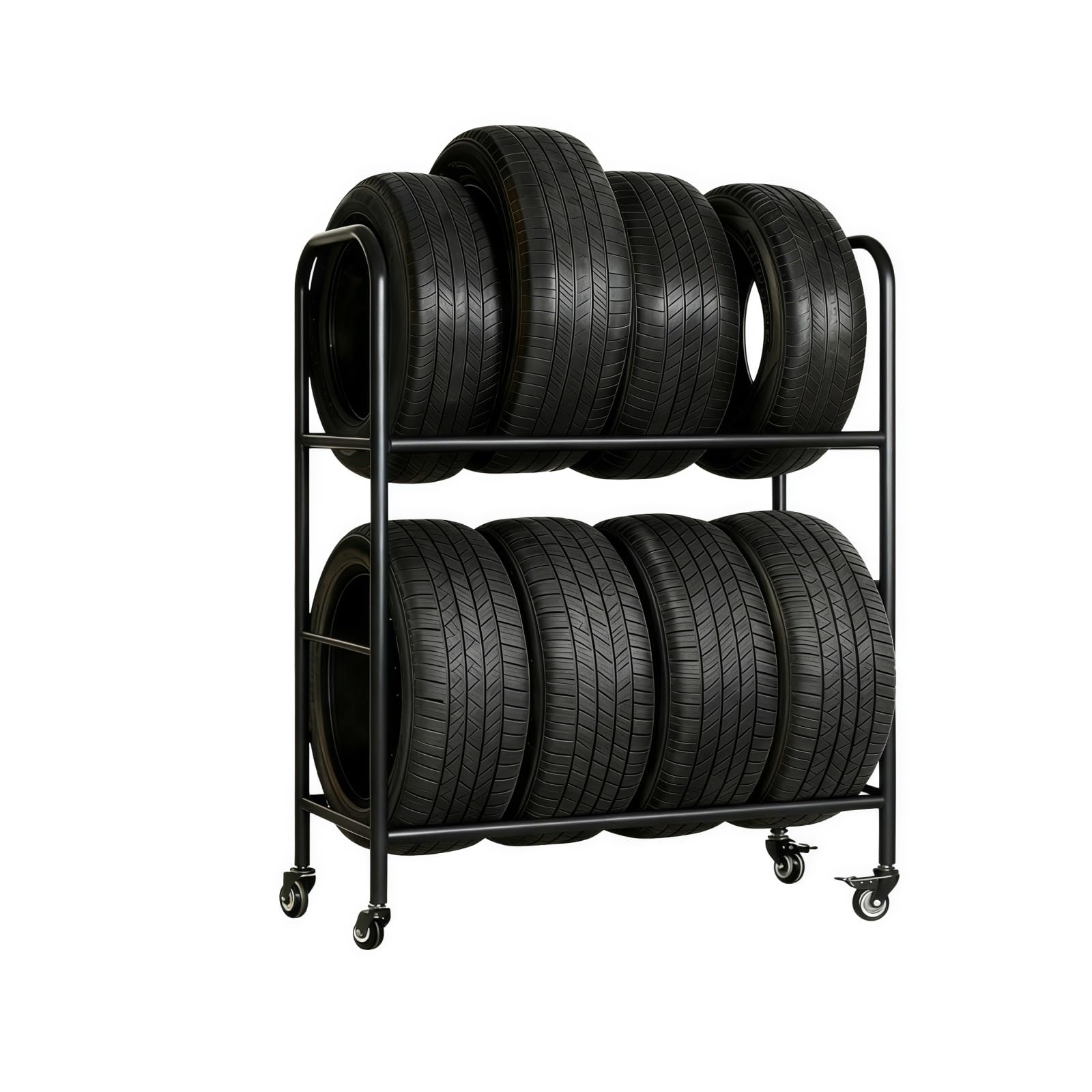 AKFNCJE Rolling Tire Storage Rack, Heavy Duty Tire Rack
