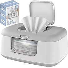 Jool Baby TinyBums Baby Wipe Warmer &amp; Dispenser with LED Changing Light &amp; On/Off Switch (Gray)