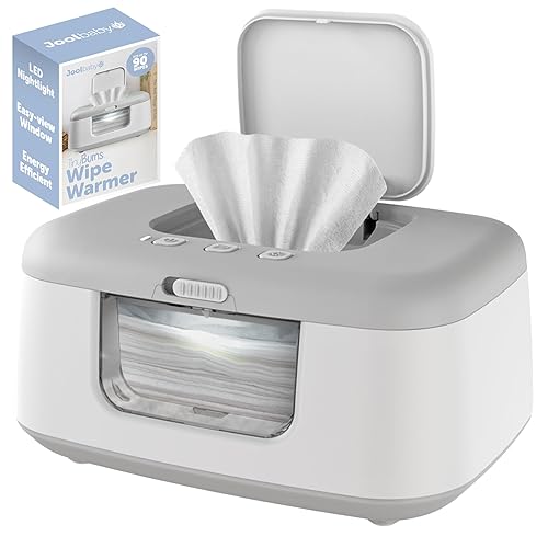 Jool Baby TinyBums Baby Wipe Warmer & Dispenser with LED Changing Light & On/Off Switch (Gray) - Gray