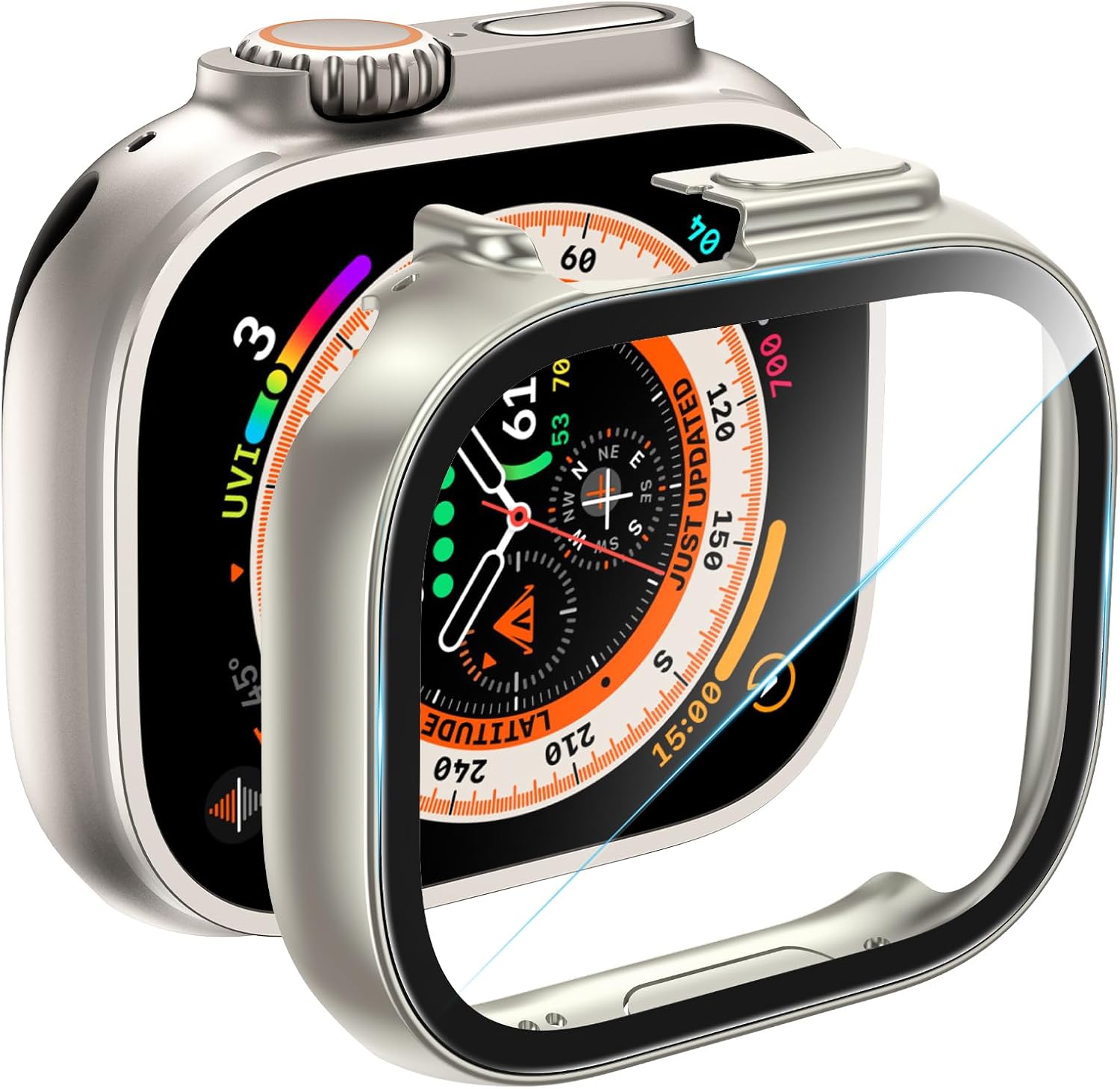 Uyiton 2 Pack Starlight Apple Watch Ultra 2/Apple Watch