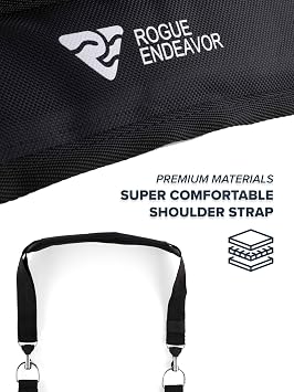 Rogue Endeavor Premium Material Stainless Steel Heavy Duty Stand Up Paddle Board Carrying Strap with Mesh Carry Bag and Carabiner Standard
