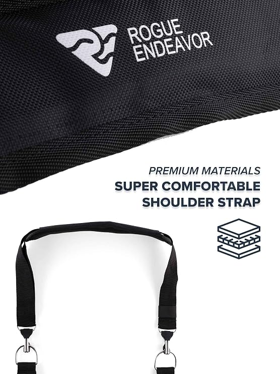 Rogue Endeavor Premium Material Stainless Steel Heavy Duty Stand Up Paddle Board Carrying Strap with Mesh Carry Bag and Carabiner Standard