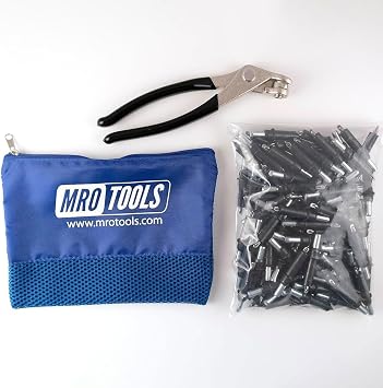 100 5/32 Zephyr Kwik-Lok Cleco Fasteners + Cleco Pliers w/Carry Bag KZ1S100-5/32