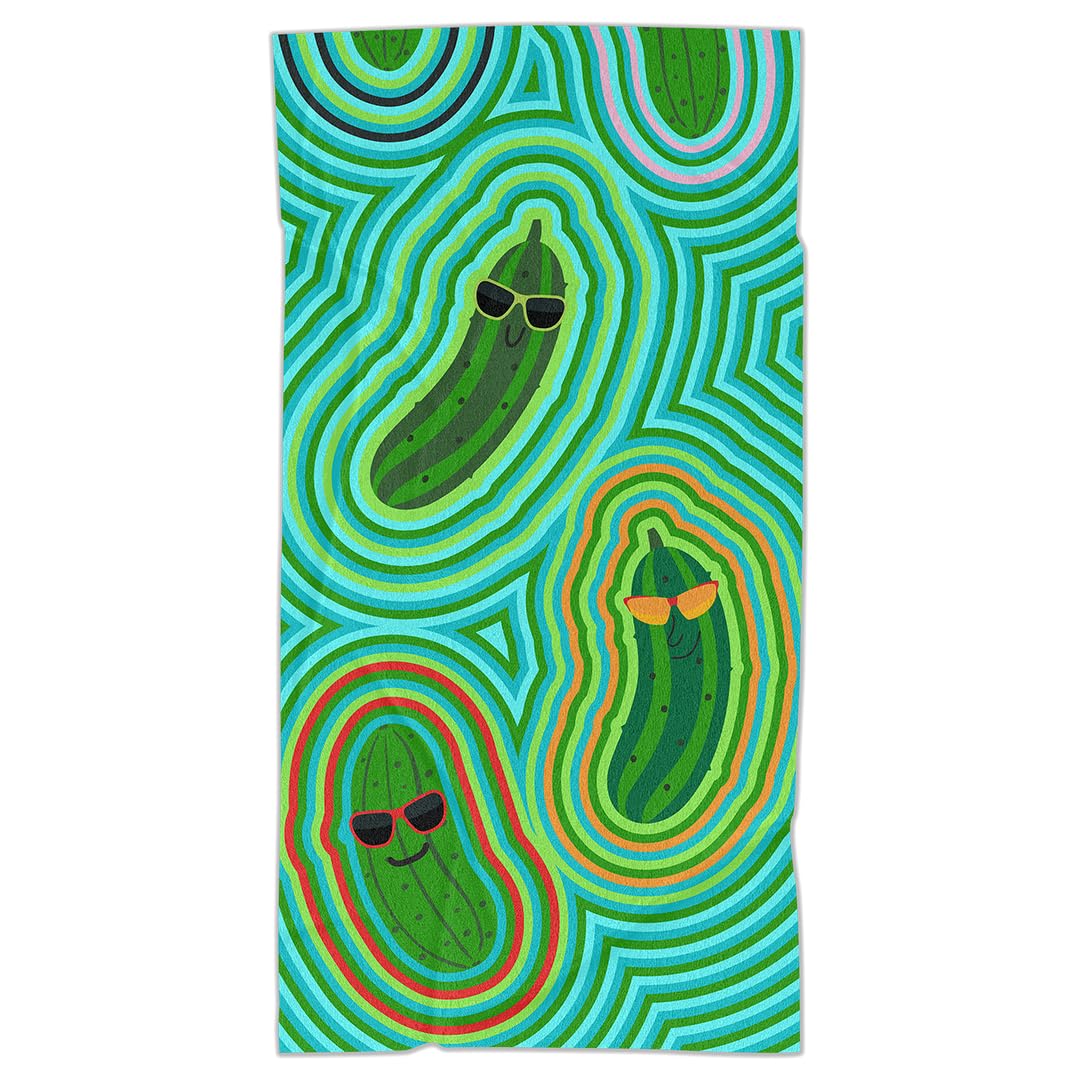 Sprints Athletic Running Towel, Full-Sized, Car Seat Cover - Moisture Wicking (Pickles)