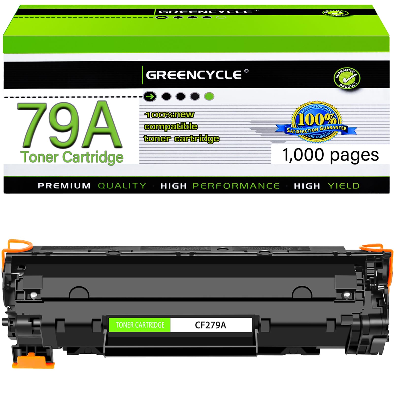 greencycle 79A CF279A Compatible M12w M26nw Toner Cartridge Replacement for HP 79A CF279A Work with Laser Jet Pro M12 M12a MFP M26a M26w Printer (Black, 1-Pack)