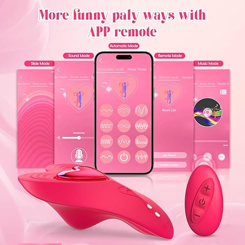 Miniatura 6 de Vibrador de control remoto para parejas, juguetes sexuales con aplicación, teléfono celular, vibrador para pareja con control remoto, bragas Rojo