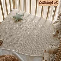 Vista 7 de COSMOPLUS -Sábanas de muselina para cuna para niñas, niños, neutros, paquete de 2 sábanas bohemias para cuna, sábana bajera ajustable para colchón