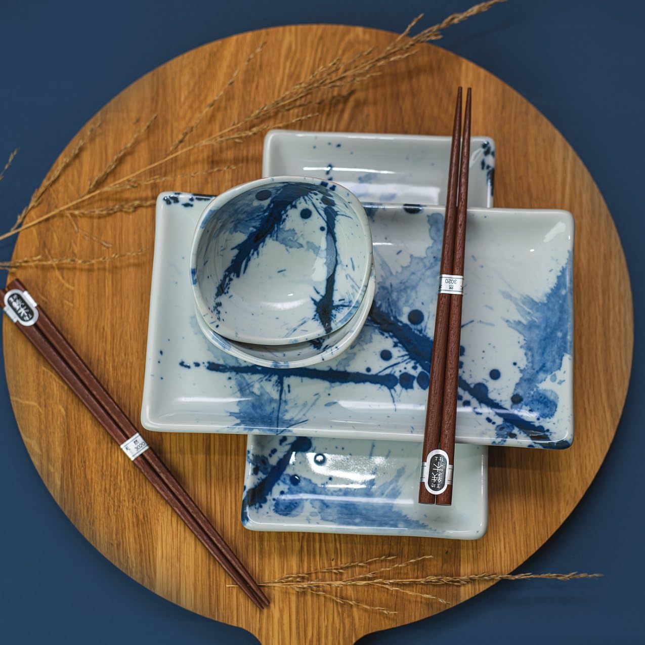 KULINA Sushi Set BLUE AND WHITE SAKURA, 6-teilig, by MIJ