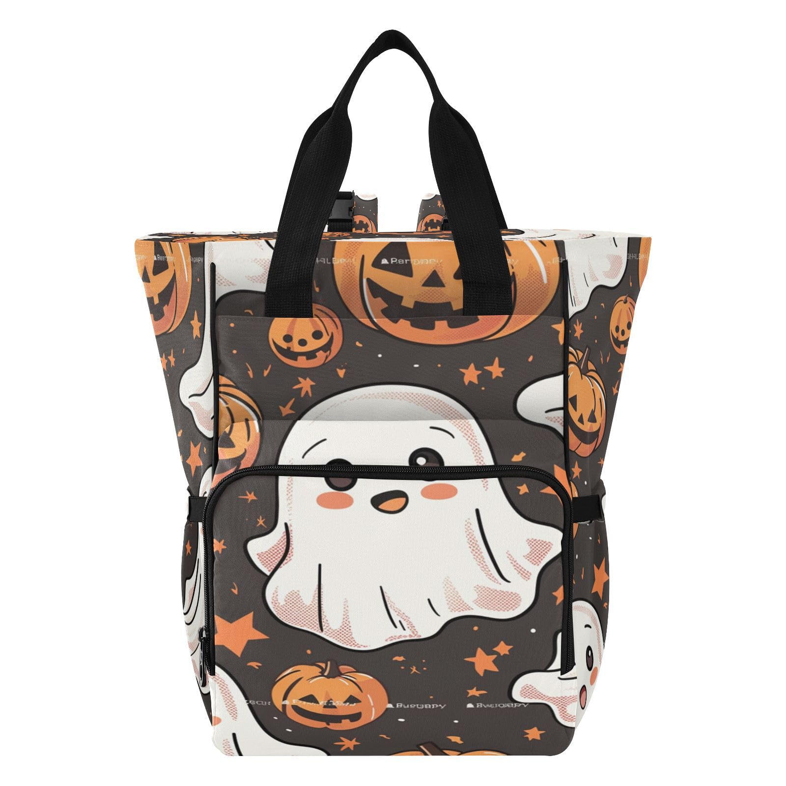 Calabazas Negras EspíRitus Lindos Bolsa de Pañales Mochila de Viaje Gran Capacidad Bolsas para Mamá Papá Mujeres Niñas