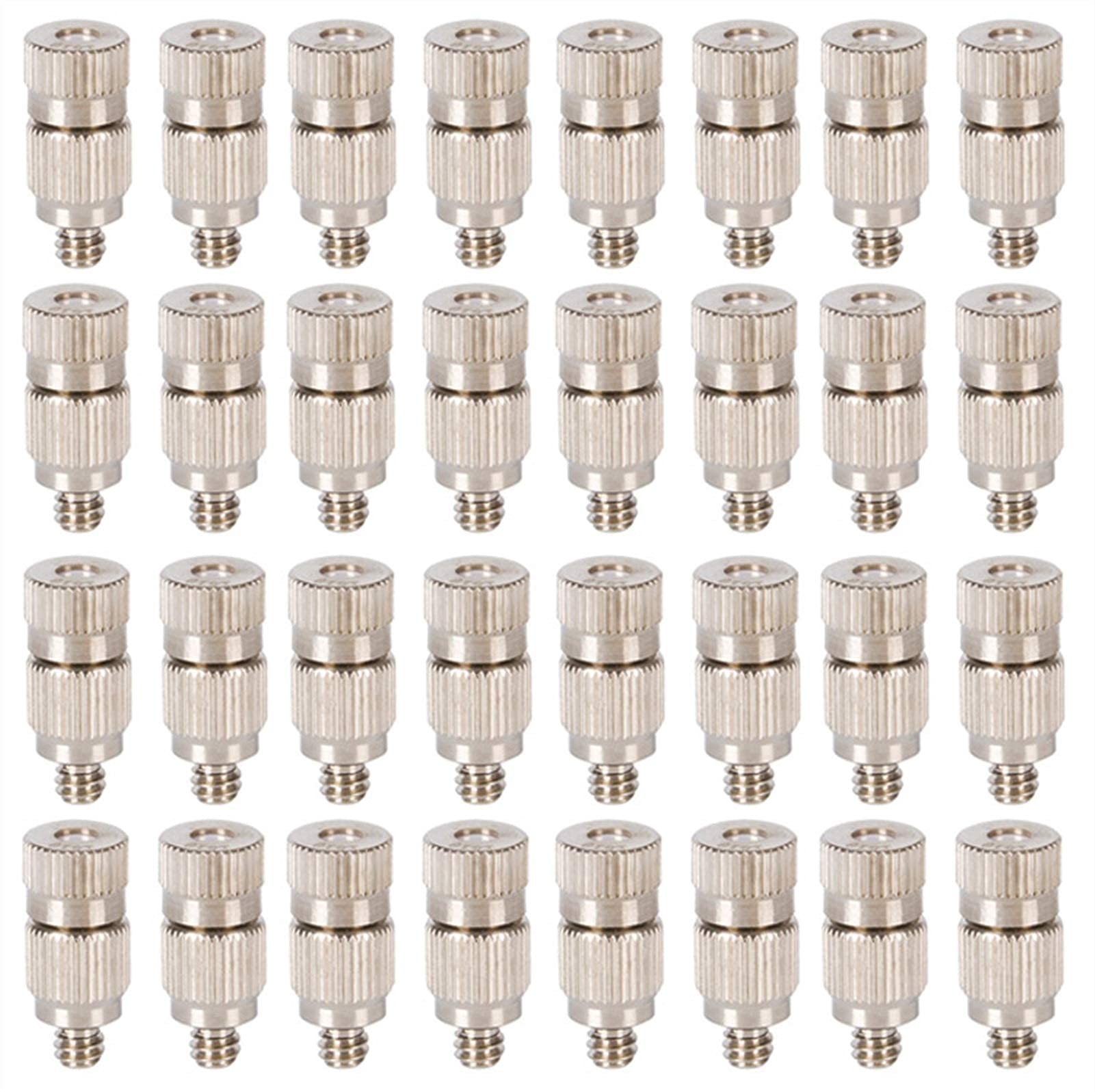 Kit de 50 boquillas nebulizadoras para sistema de refrigeración, boquillas nebulizadoras de acero inoxidable de alta presión con rosca de 3/16", nebulizador de agua para jardín, boquillas de niebla,