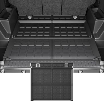 powoq Trunk Mat Compatible with 2010-2024 Toyota 4Runner Cargo Mat TPE Cargo Liner Trunk Liner Replacement for 2010-2024 Toyota 4Runner 5 Seater Accessories Fit W/O Sliding Tray, Rear Trunk Mat