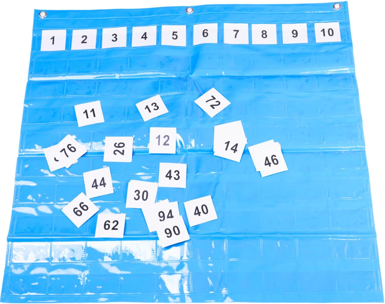 Dohe Educa – Panel 100 Pockets for Learning Multiplication Tables and Mathematics – with Cards from 0 to 99 – School and Educational Supplies