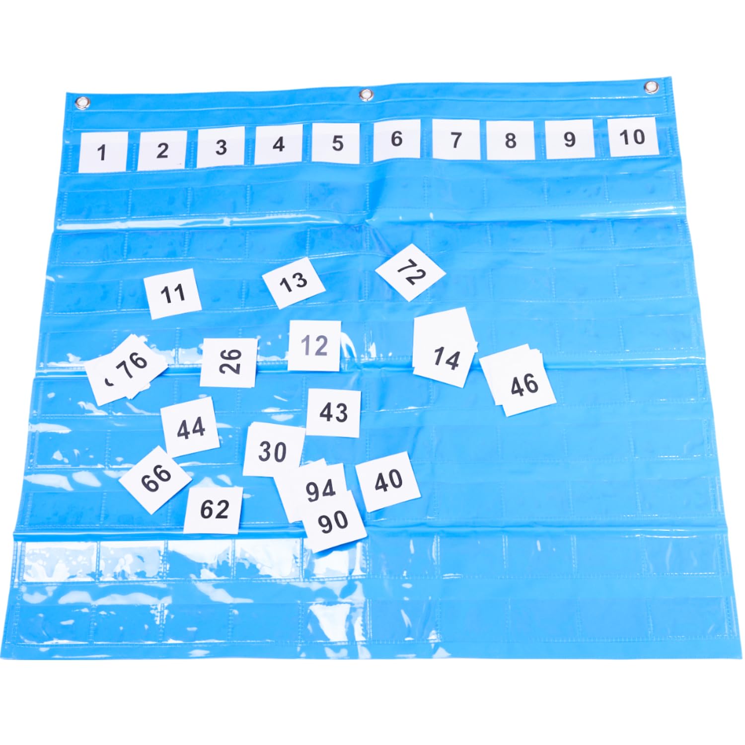 Dohe Educa - Panneau 100 poches pour apprendre les tables de multiplication et les mathématiques - Avec cartes de 0 à 99 - Matériel scolaire et éducatif