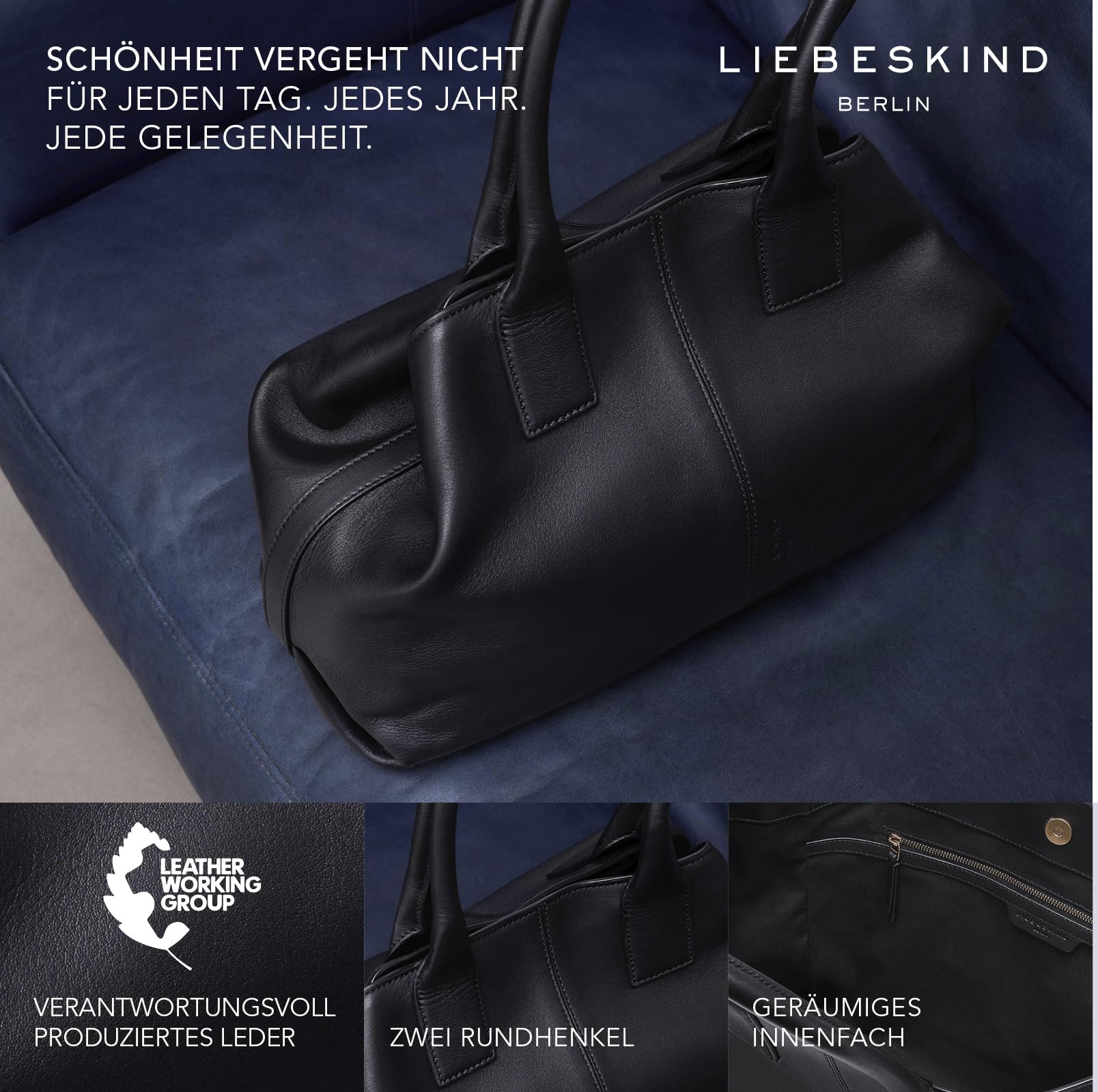 Liebeskind Berlin Damen-Shopper „Chelsea Shopper M“ – Shopper Damen aus Leder – großzügige Fächer