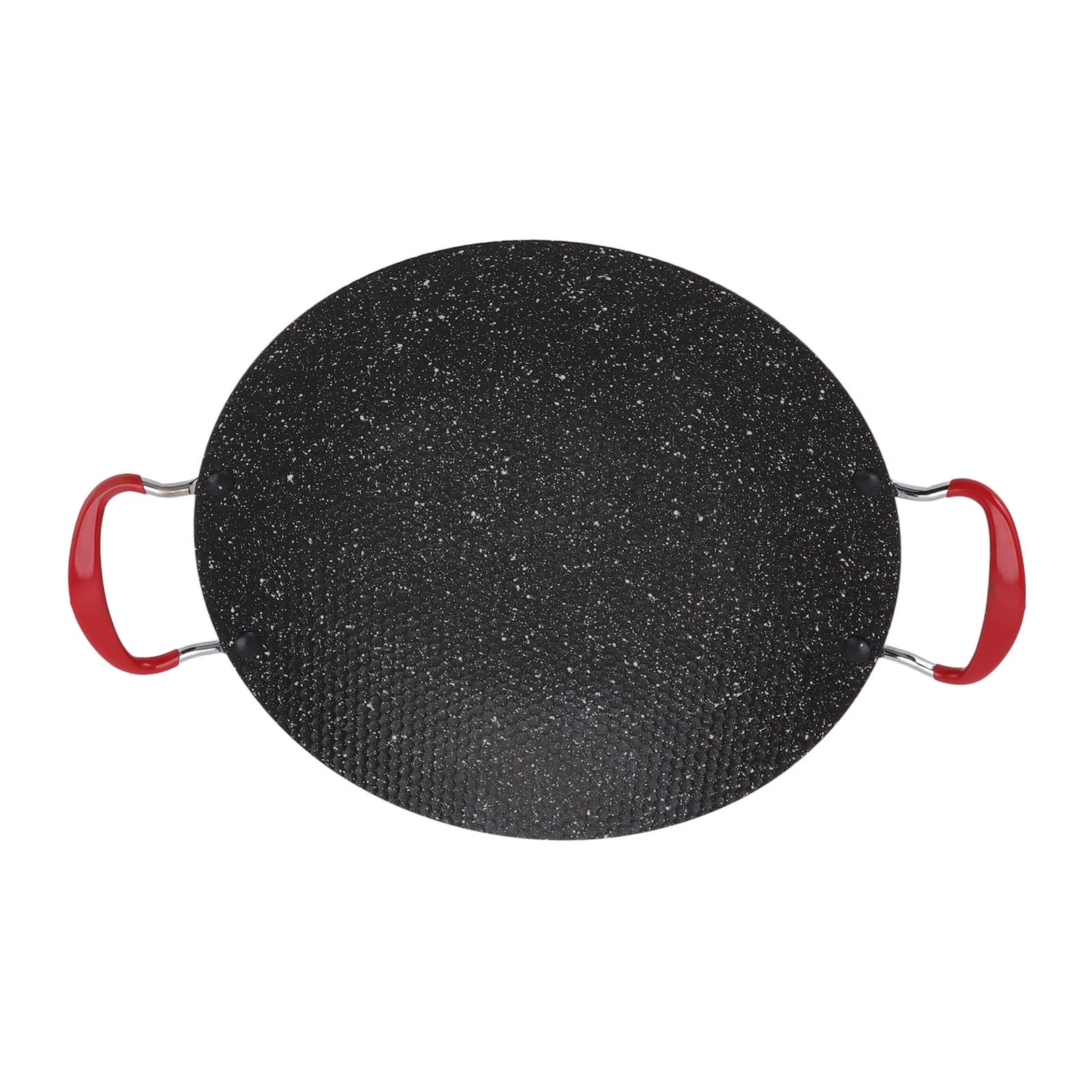 Rengue Griglia per Barbecue Antiaderente in Ferro e Pietra Maifan, Padella Rotonda con Manico Antiscottatura, Calore Uniforme per Barbecue da Campeggio in Giardino, in Stile Coreano, di Casa (38 cm)