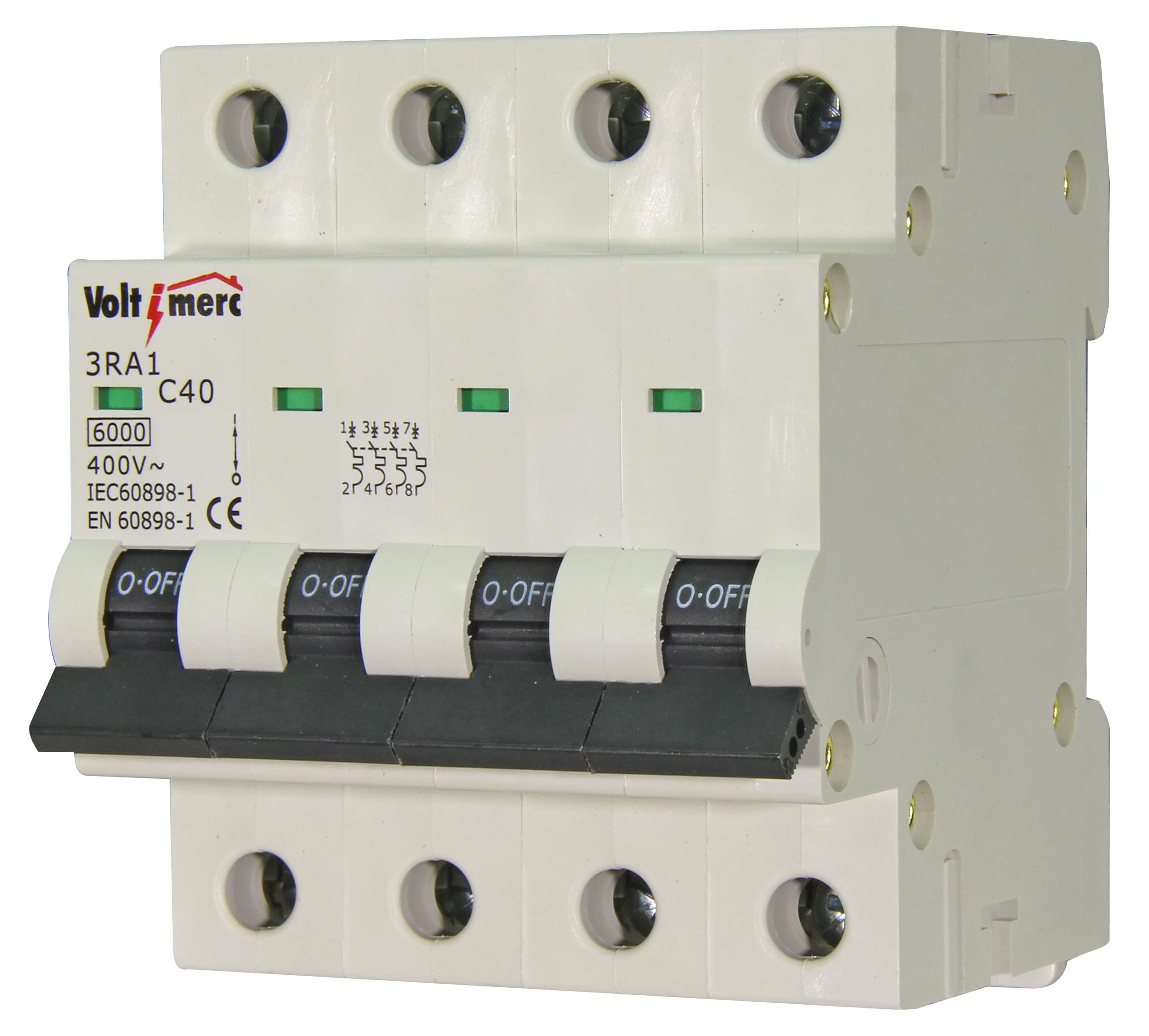 Voltimerc Circuit Breaker 4 Pole 40 Amp 6 KA