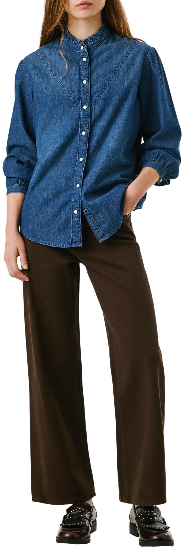 Pepe Jeans Regular Denim Blouse Camicia Donna (Pacco da 1)