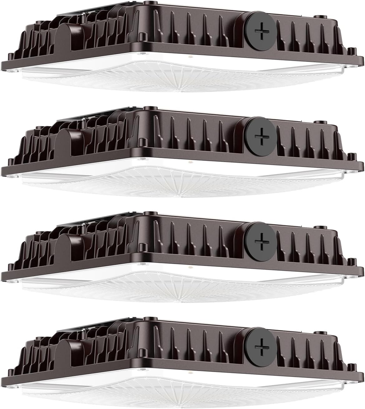 60W LED Canopy Lights 4Pack, Selectable Wattage 60/45/30W 3CCT 3000/4000/5000K, IP65 ETL Listed Commercial Canopy Lights for Gas Station Warehouse Garage Shop