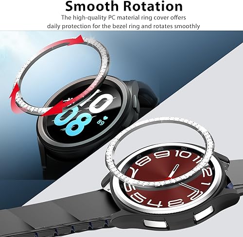 Miniatura 6 de Paquete de 3 fundas para Samsung Galaxy Watch 6 Classic de 1.732 pulgadas, funda protectora con marco brillante compatible con Galaxy Watch 6 (3