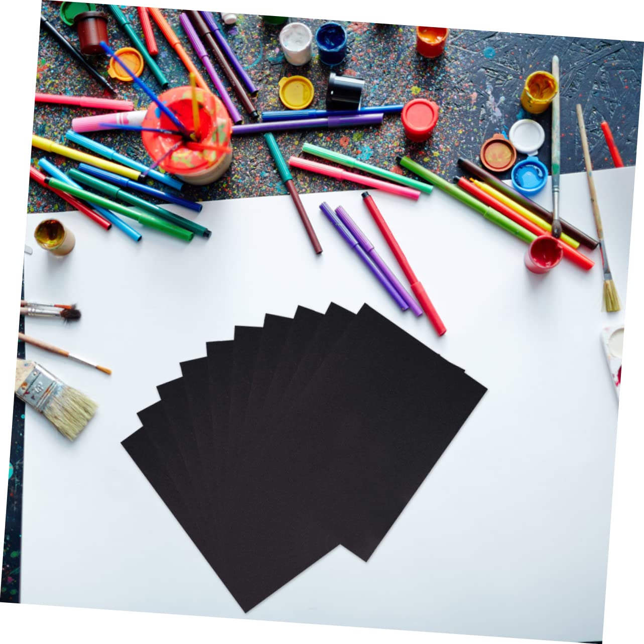 Schwarzes Zeichenpapier für Kinder 100 Stück, Verdickt