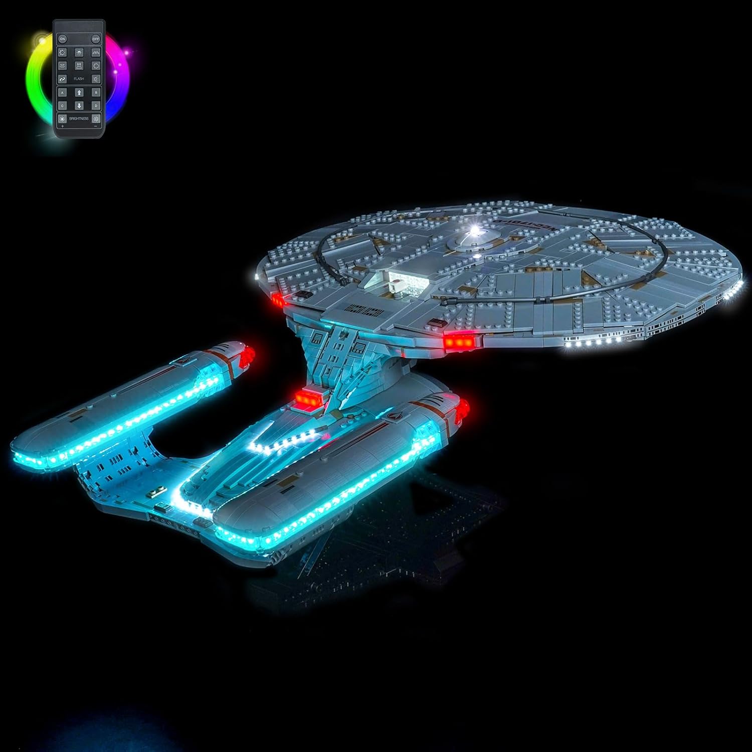 BrickBling LED Light Only Compatible with Lego U.S.S. Enterprise NCC-1701-D 10356, Ice Blue Lighting - No Model Set (Classic Version Light)