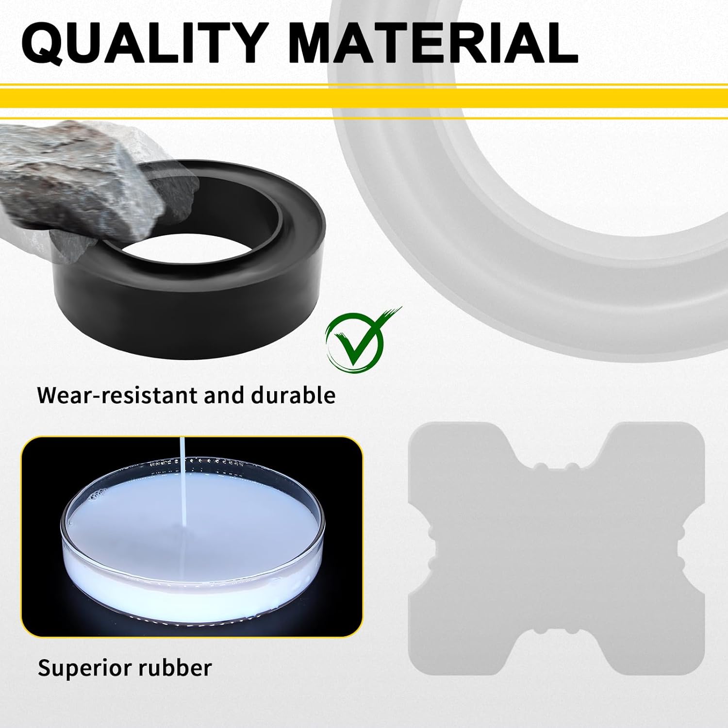 6PCS Universal Heavy-Duty Rubber Coil Spring Spacers for 1''-1.5'' Spring Spacing, Enhances Spring Rate & Reduces Vibration, Coil Spring Lift Spacer for Jeep Wrangler,for Toyota Tacoma,Truck SUV