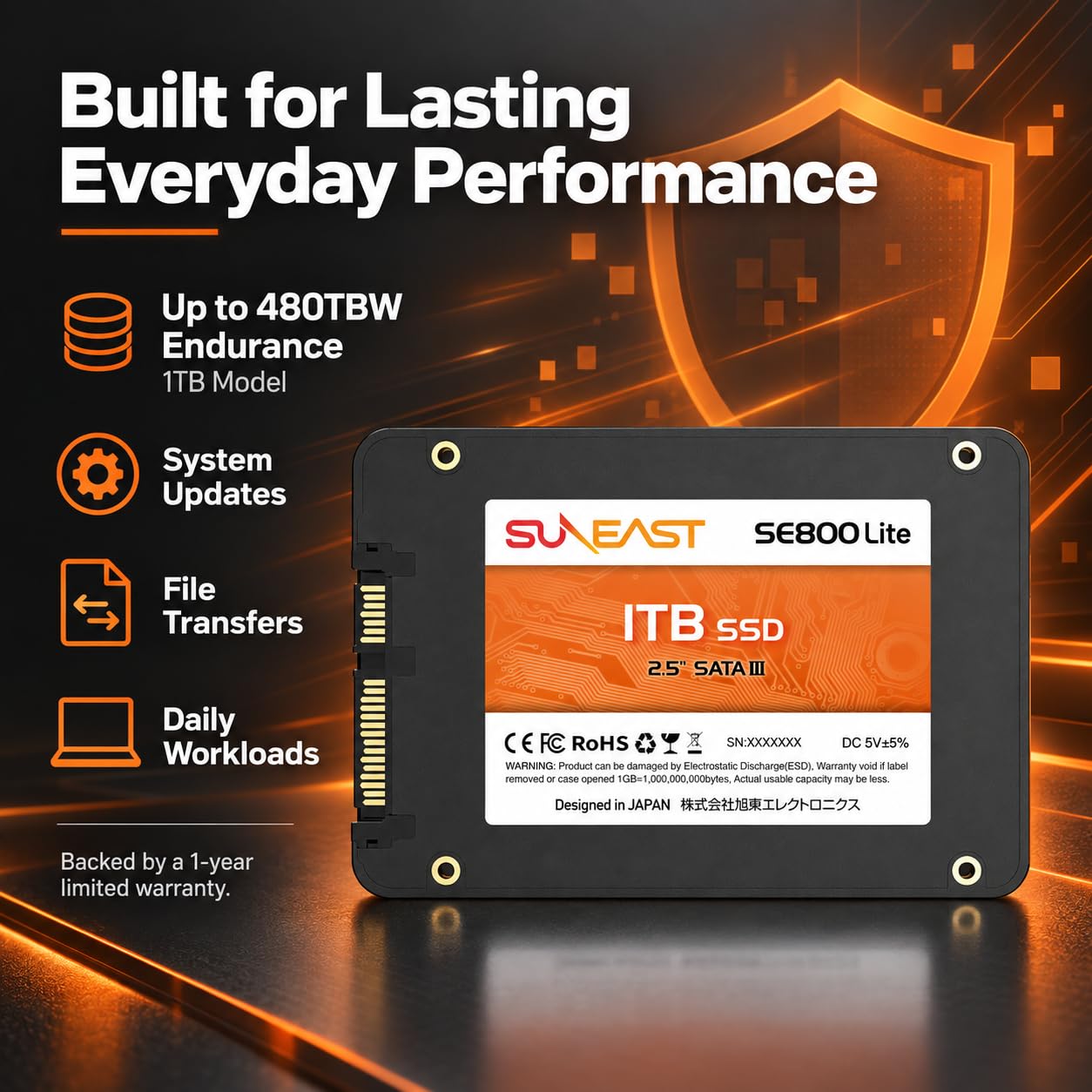 Amazon | SUNEAST 内蔵SSD 1TB 2.5インチ 3D NAND採用 SATA3 6Gb/s 7mm